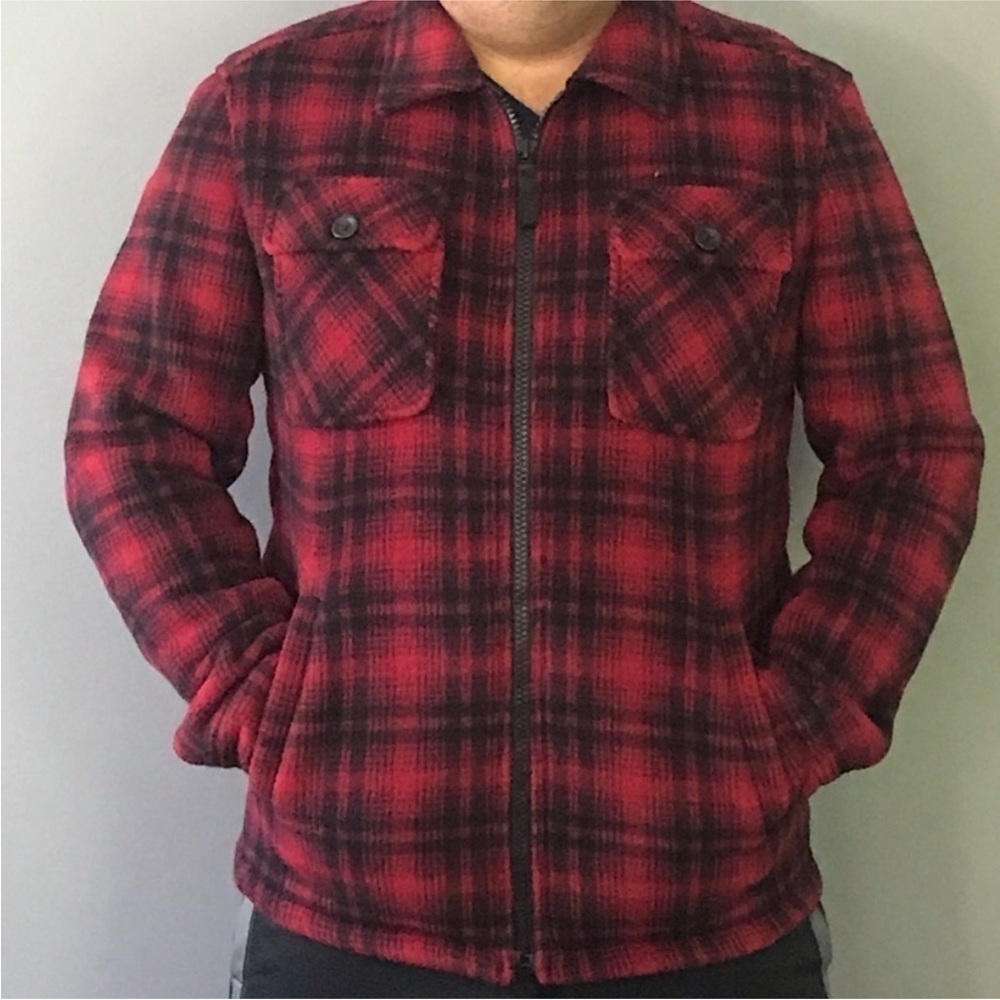 Uniqlo Boa Fleece Plaid Jacket